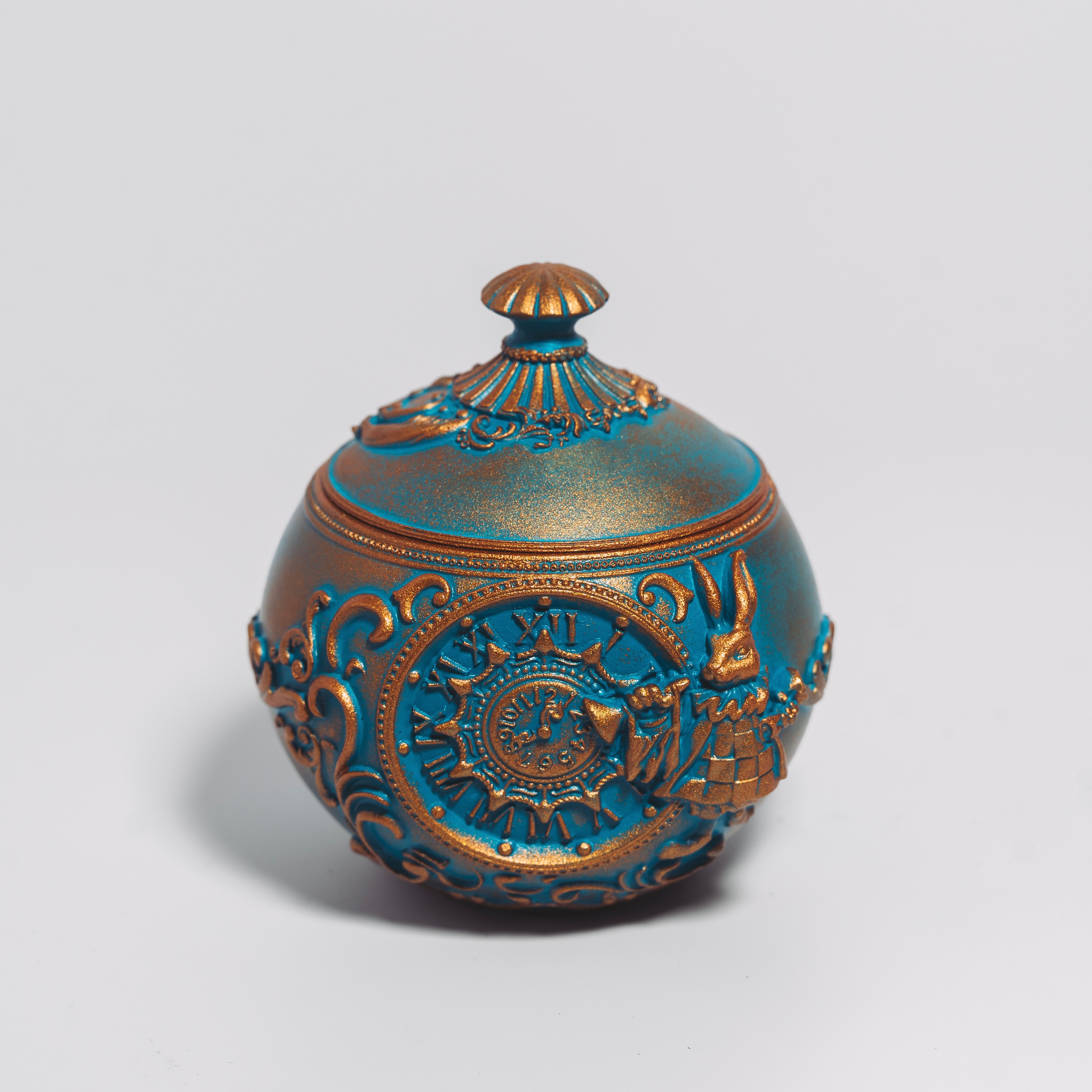 The Holiday Timekeeper Antique Teal Ornament Candle