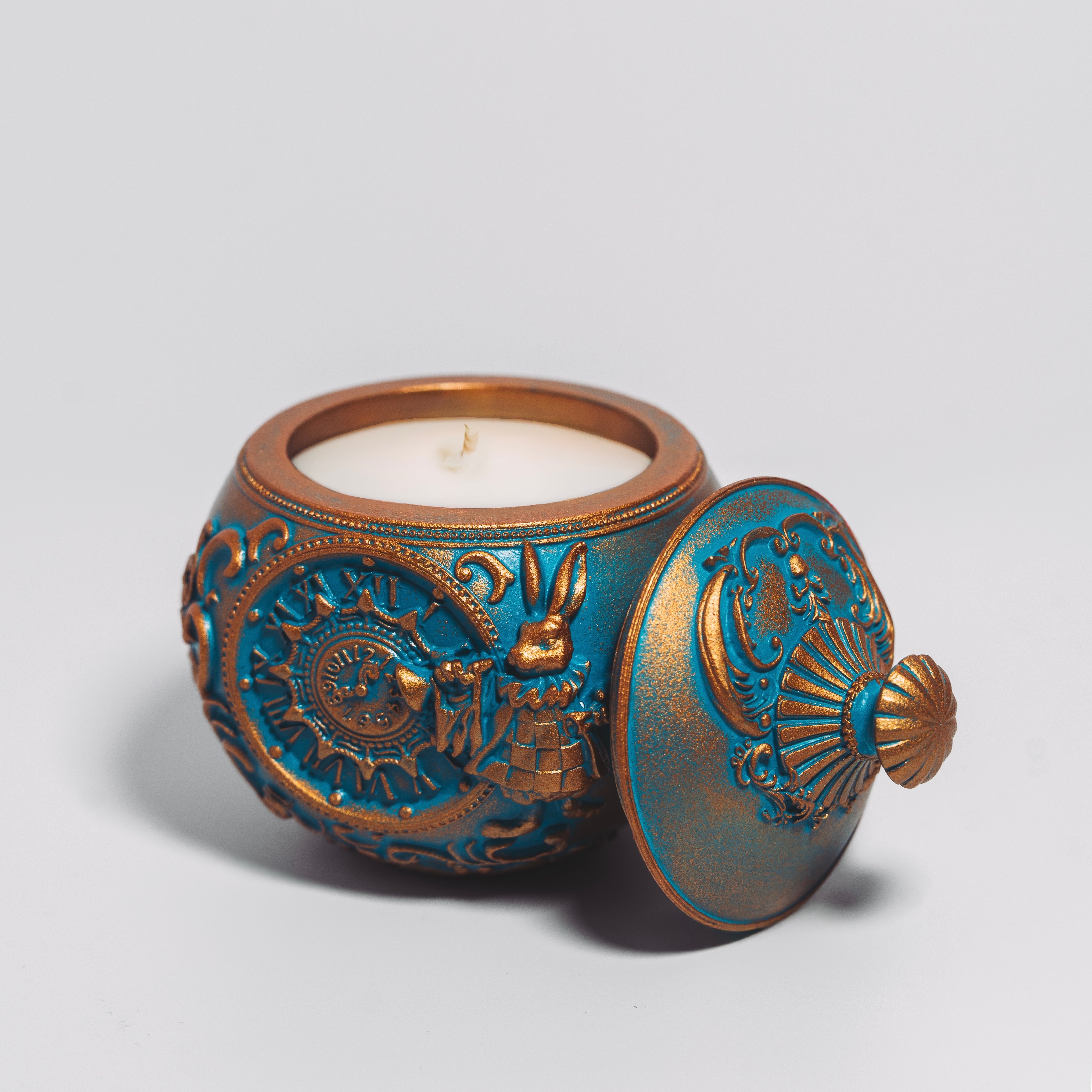 The Holiday Timekeeper Antique Teal Ornament Candle